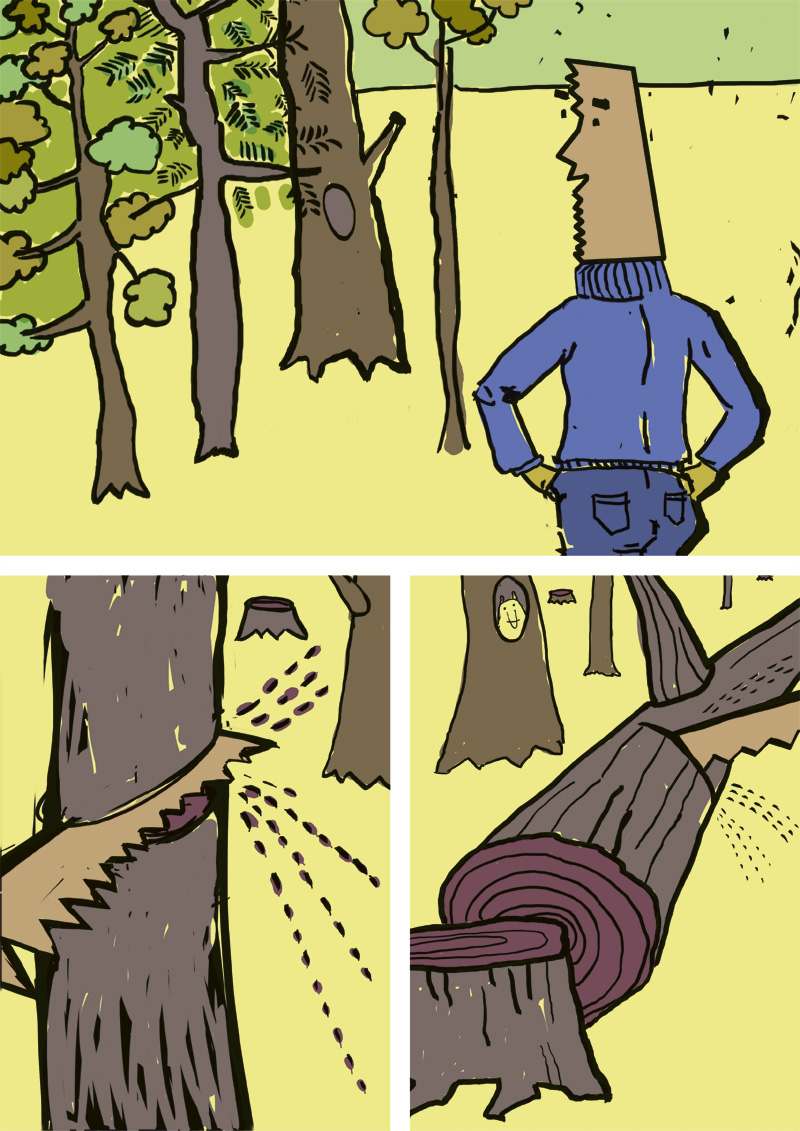 Comic about Forest,&amp;nbsp;Trees are cut in good manner